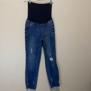 Maternity distressed skinny jeans